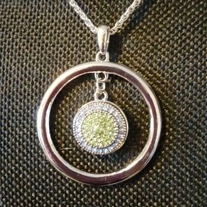 Circle Snap Button Pendant and 18mm Peridot Snap